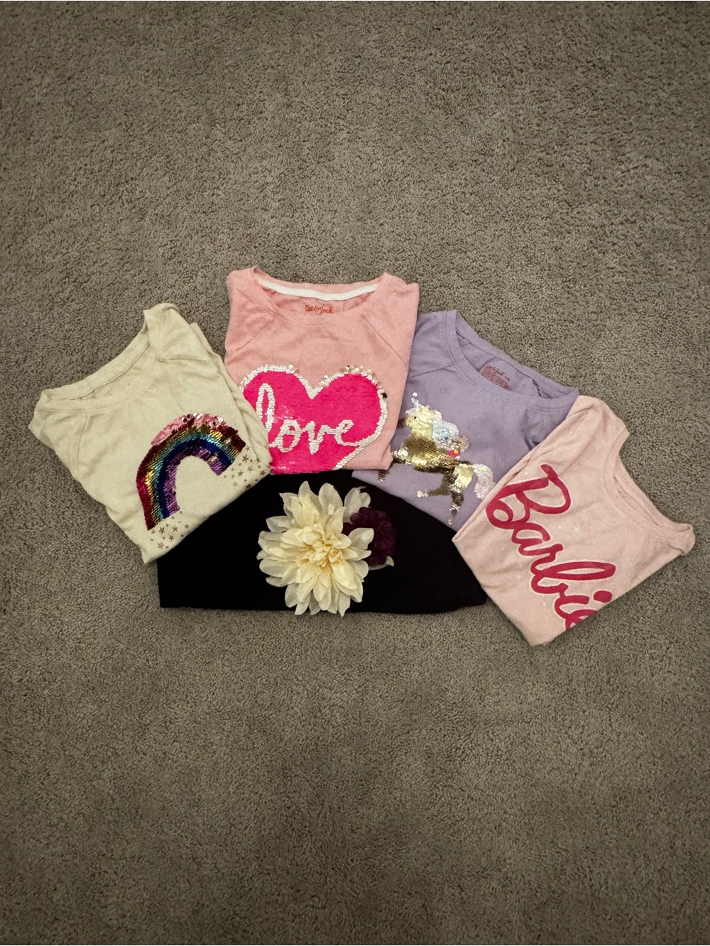 Barbie Girls' Pink & Lilac Graphic Tee Bundle with Sequins